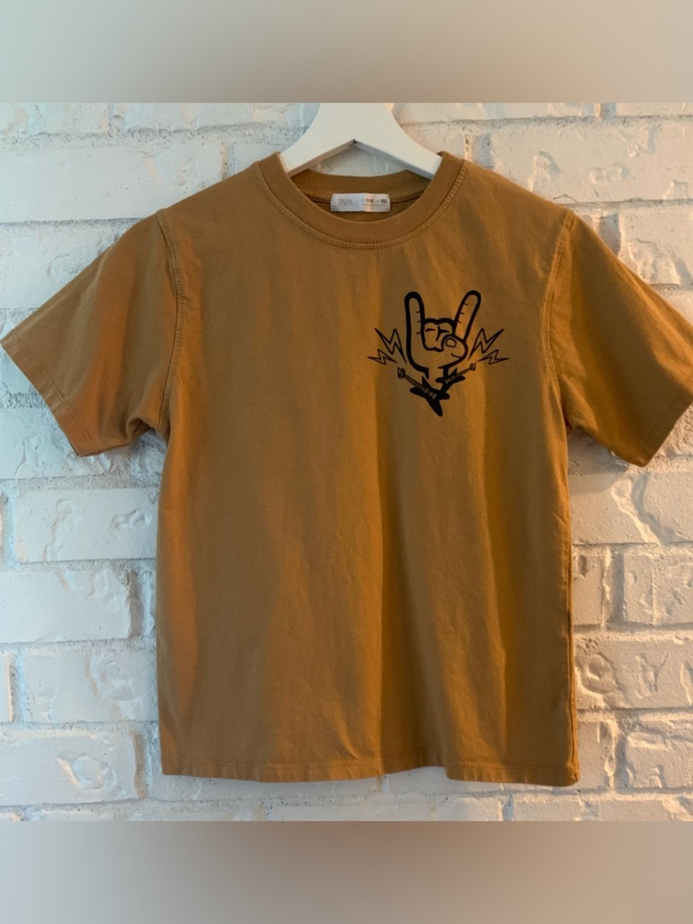 Zara Kids  Rock Hand Graphic Short Sleeve Cotton Tee  Size 11/12